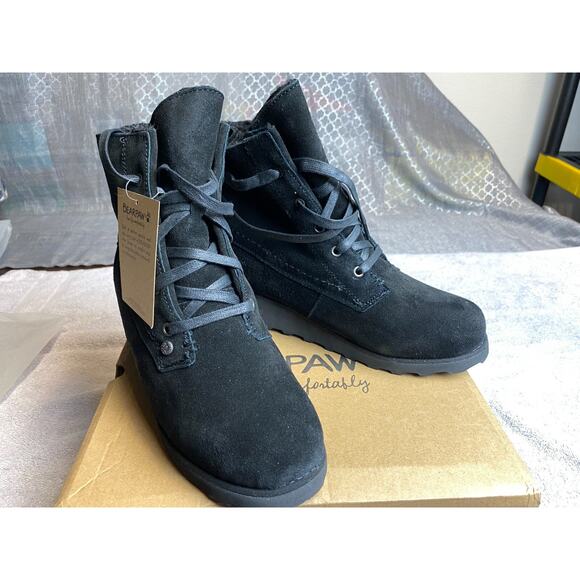 BearPaw Shoes - Bearpaw Krista Boots Women 9 Black Suede Waterproof Hikercore Cozycore Luxe Chic